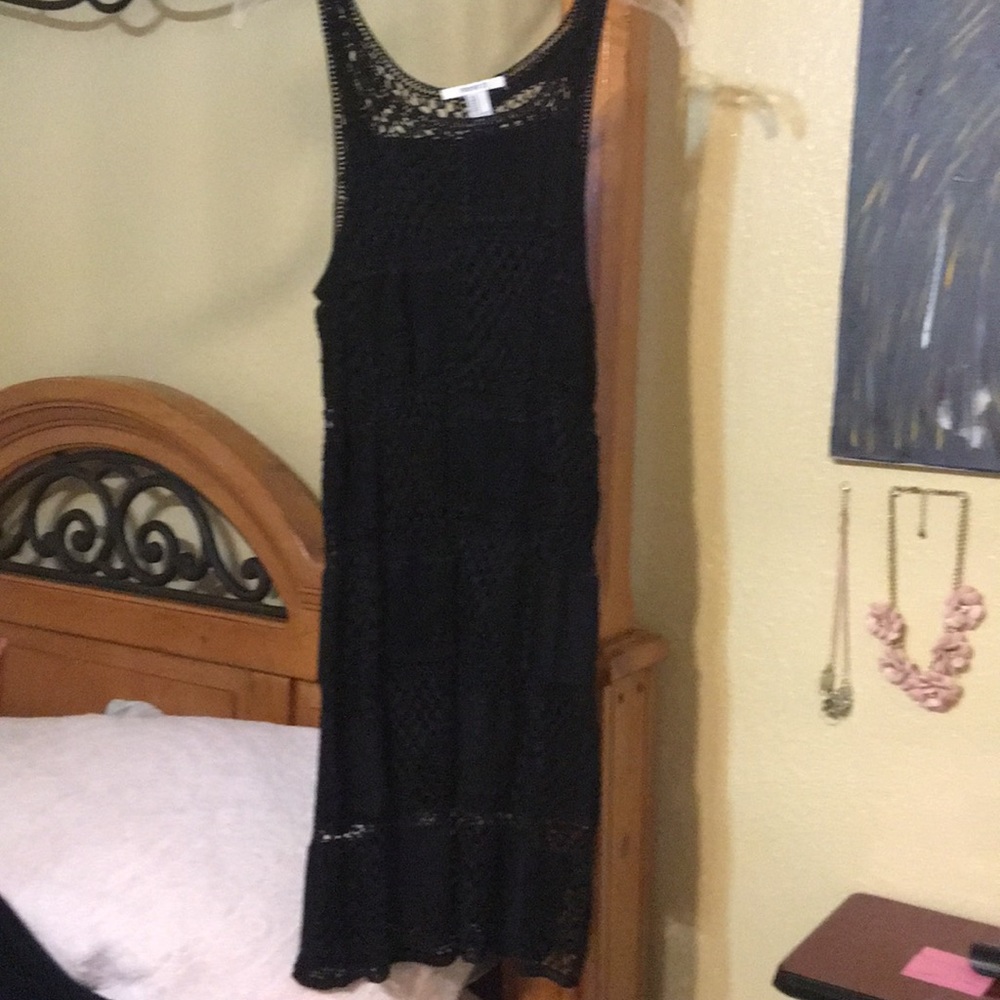 Forever 21 crochet black dress